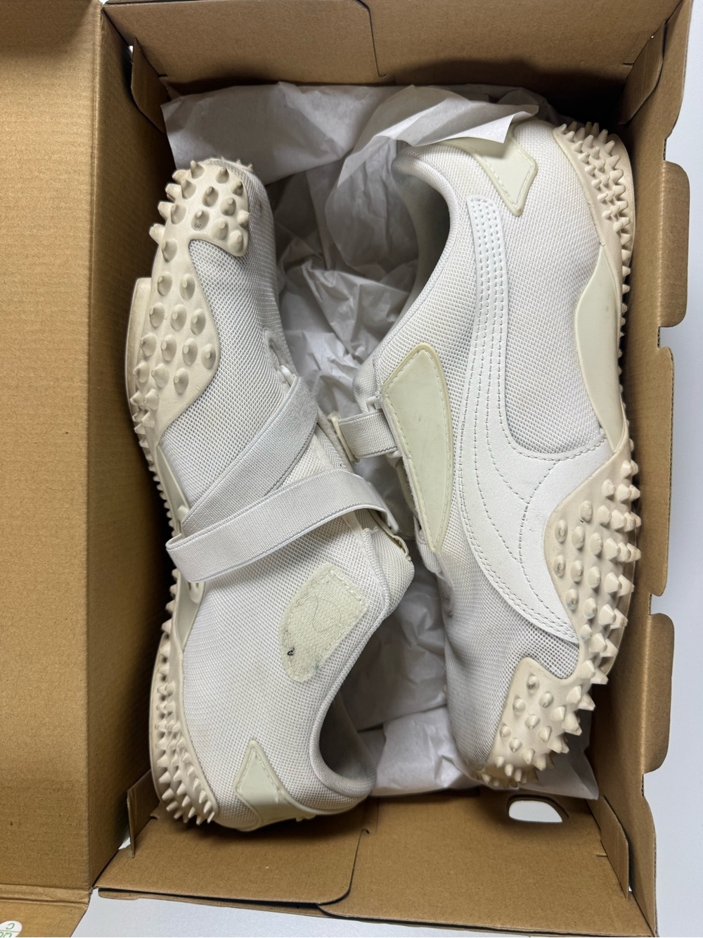 Puma Men's White Spike-Textured Athletic Sneakers